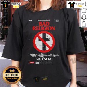 Bad Religion 2025 tour shirt for Valencia, Spain show at Marina Norte, celebrating 45 years of punk rock.