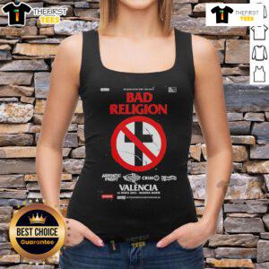 Bad Religion 2025 tour tank top for Valencia, Spain show at Marina Norte, celebrating 45 years of punk rock.