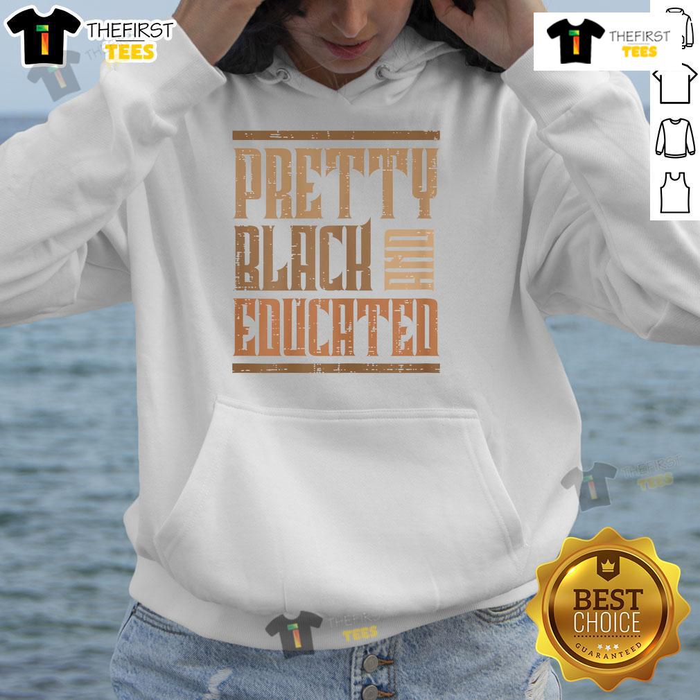 Pretty educated African girl wearing a black hoodie celebrating Black History with melanin pride.