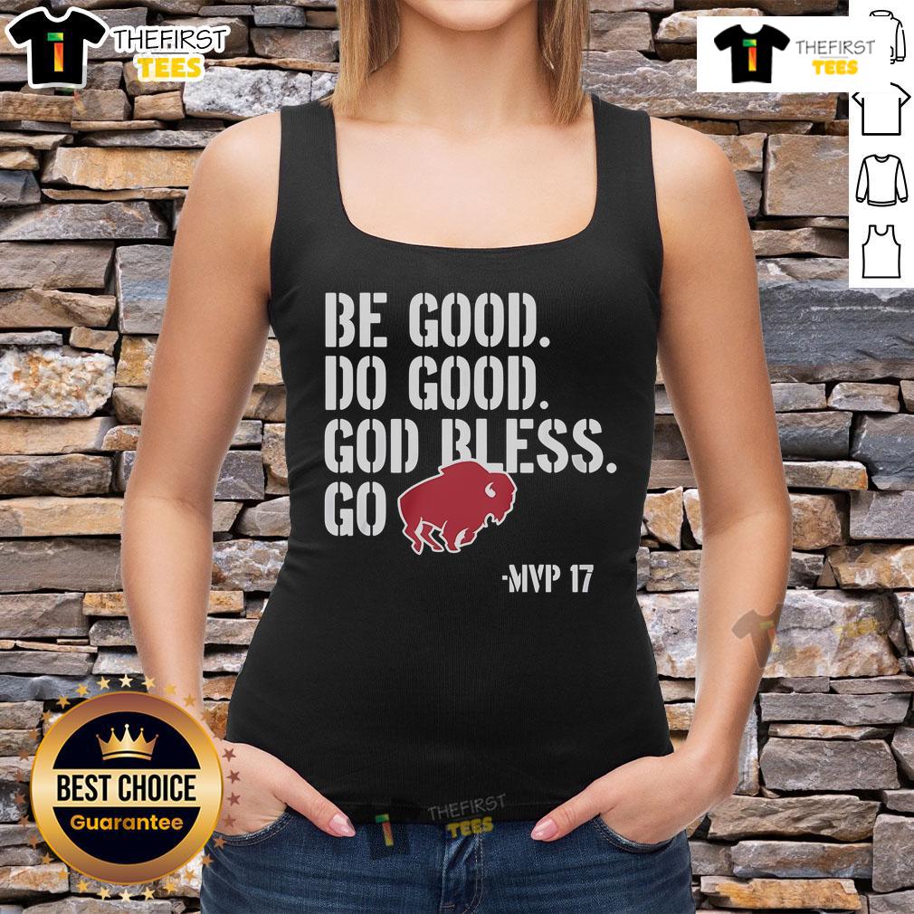 Josh Allen Be Good Do Good Go Bills tank top showcasing team spirit and style for Buffalo Bills fans.