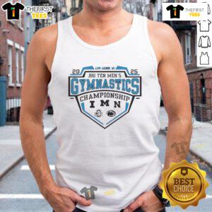 Men's gymnastics tournament tank top featuring Big Ten logo, perfect for fans of the 2025 Big Ten Men's Gymnastics Tournament.