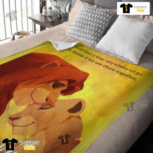 Lion King Simba And Nala Flannel Fleece Customized Blanket
