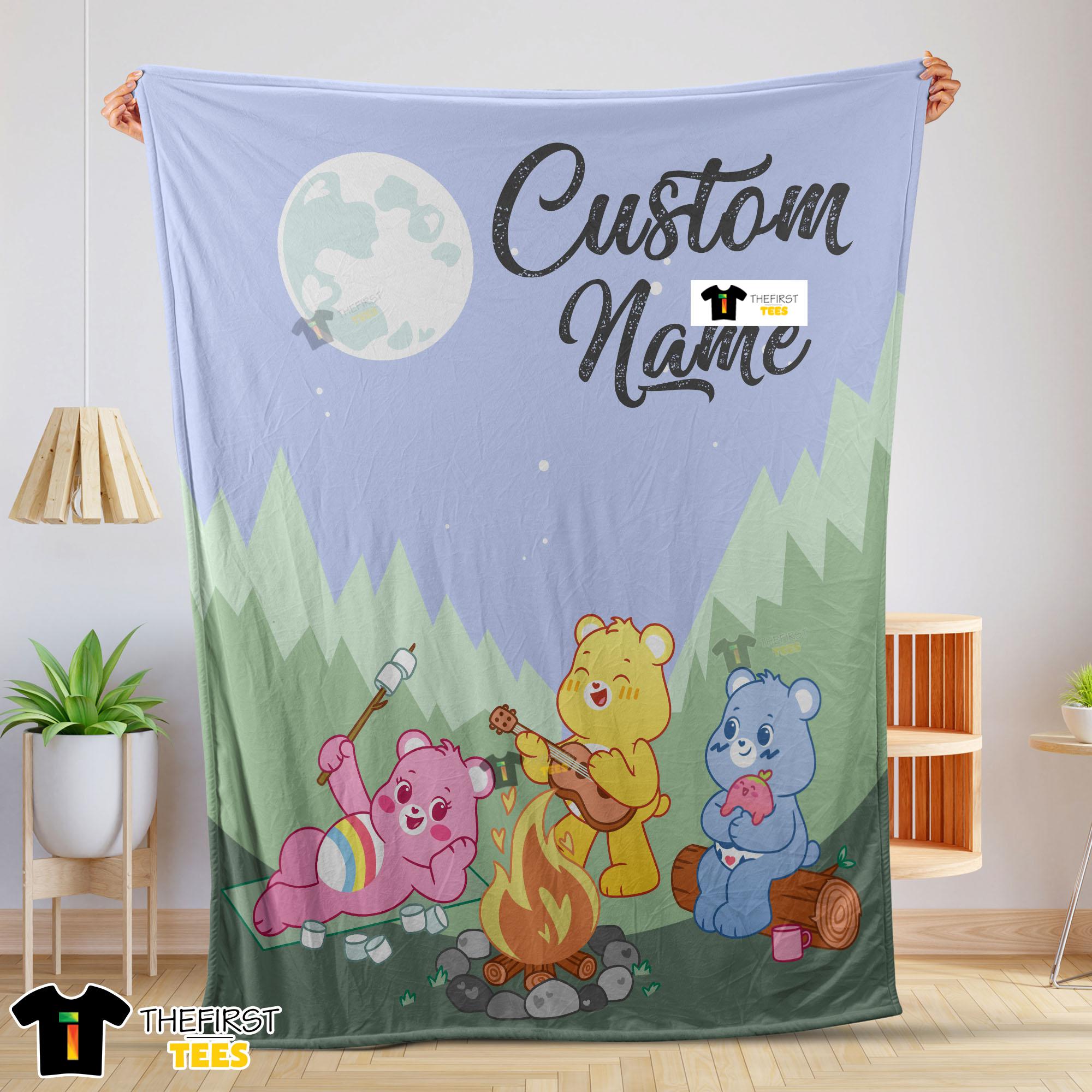 Nelvana The Care Bears Family Camping Fleece Blanket Customize Blanket