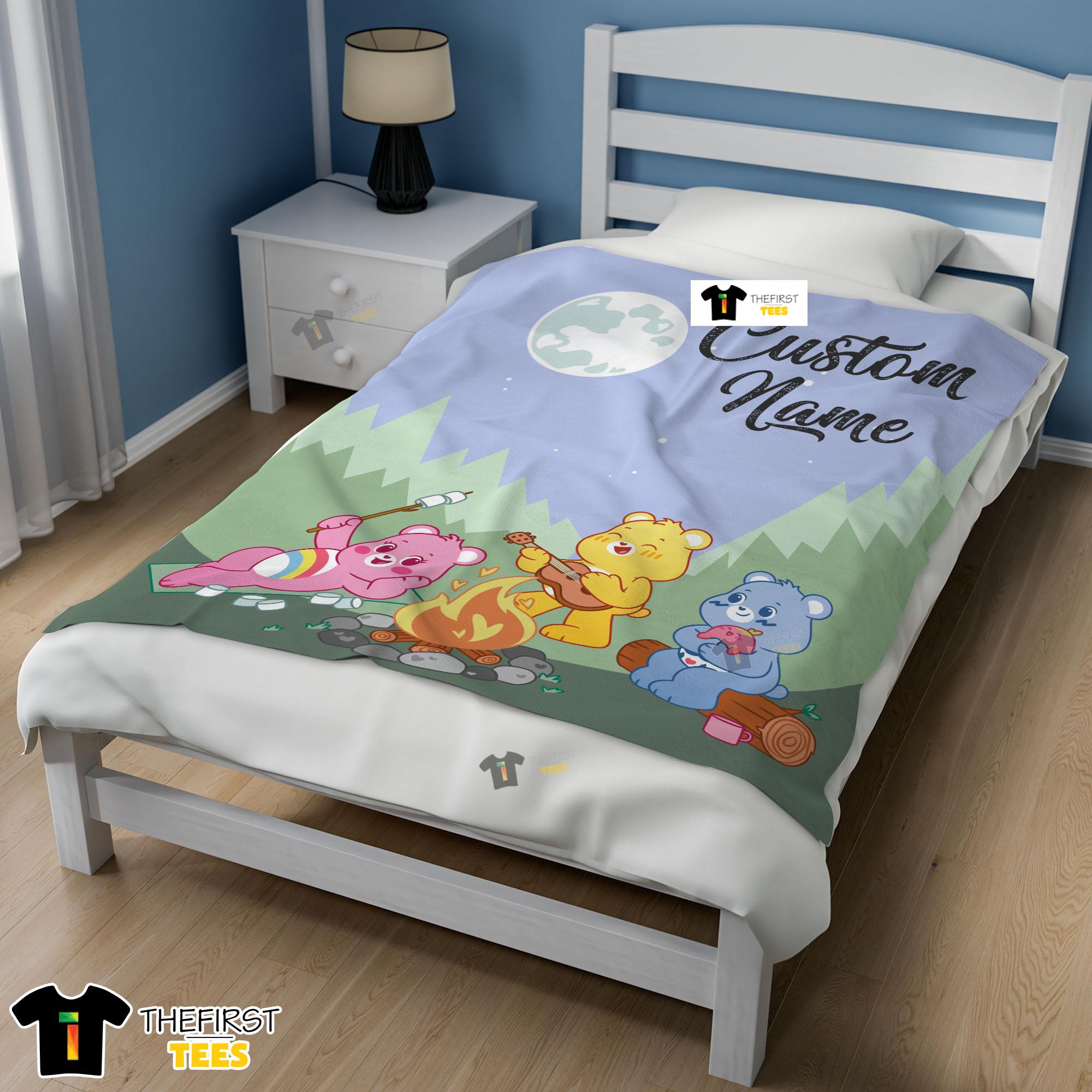 Nelvana The Care Bears Family Camping Fleece Blanket Customize Blanket