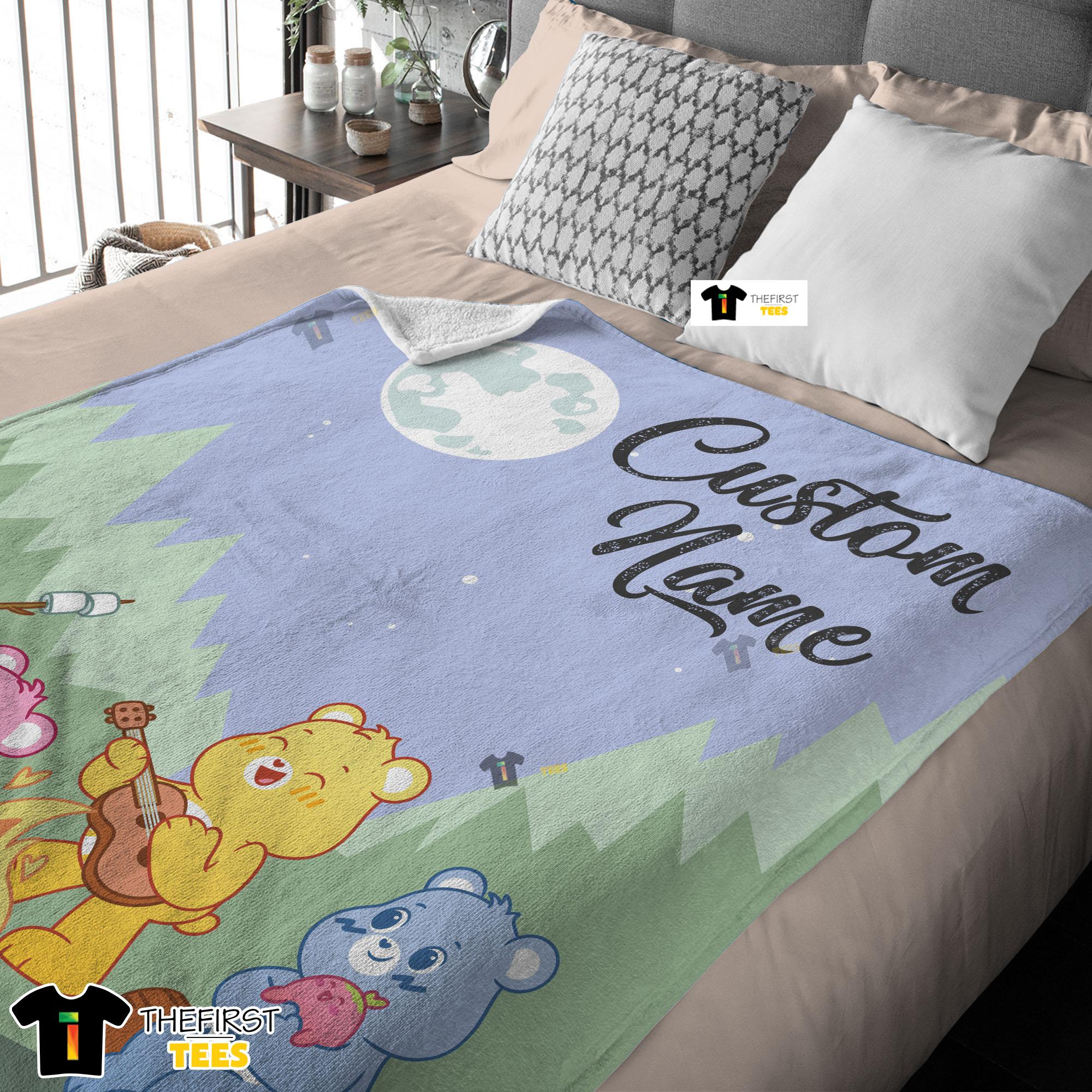 Nelvana The Care Bears Family Camping Fleece Blanket Customize Blanket