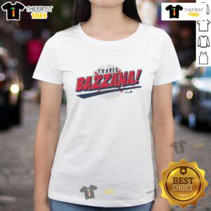 Alt Text: Stylish Nice Travis Bazzana Big Bang ladies tee showcasing vibrant design and comfortable fit for casual wear.