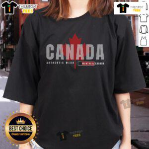 Official Canada Montreal Authentic Wear Ladies Tee in vibrant colors, perfect for casual outings and showing Canadian pride.