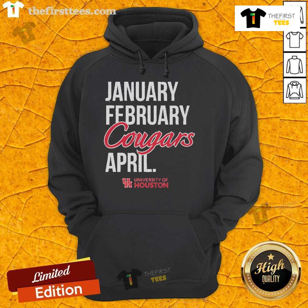Official Houston Cougars hoodie for January-February, featuring team logo and vibrant colors, perfect for fans.