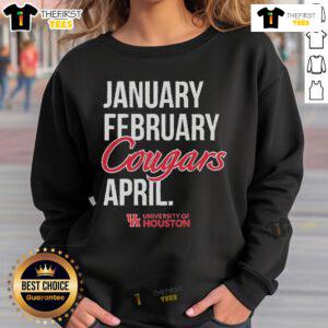 Official Houston Basketball Cougars sweatshirt for January-February, perfect for fans and cozy game day wear.