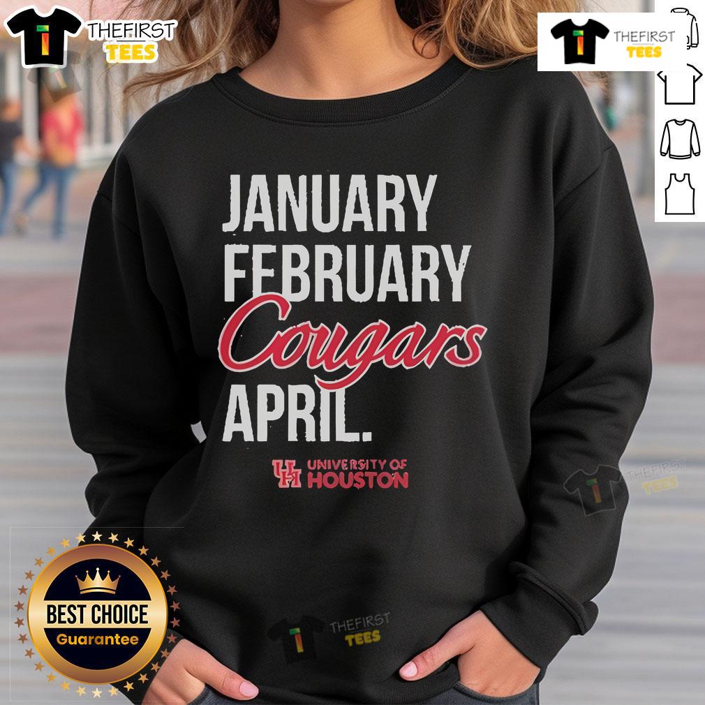 Official Houston Basketball Cougars sweatshirt for January-February, perfect for fans and cozy game day wear.