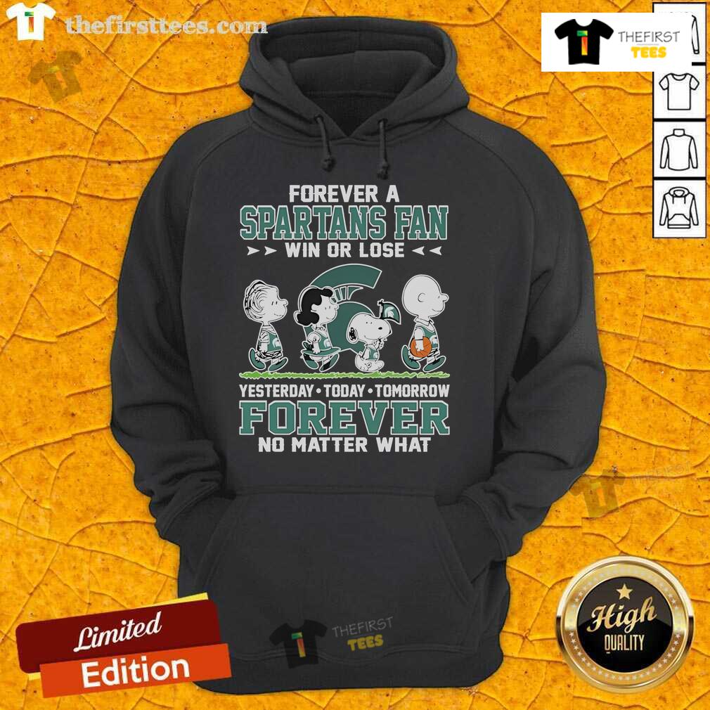 Official Snoopy Peanuts Michigan State Spartans fan hoodie, perfect for showing team spirit win or lose.