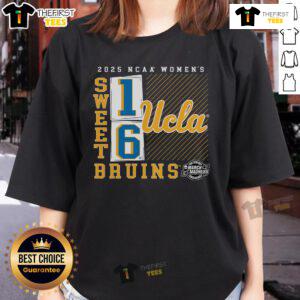 UCLA Bruins 2025 NCAA Women's Basketball Tournament tee featuring a stylish no-look pass design for March Madness.