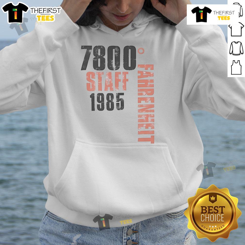 Alt Text: Original Bon Jovi 7800 Fahrenheit Staff 1985 Hoodie featuring vintage design and iconic band logo.