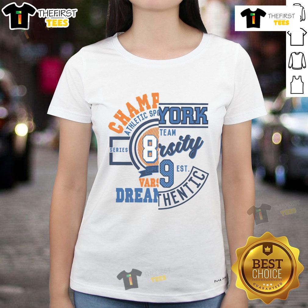 Premium New York Athletic Sports Champions Varsity Ladies Tee in stylish design, perfect for active women.