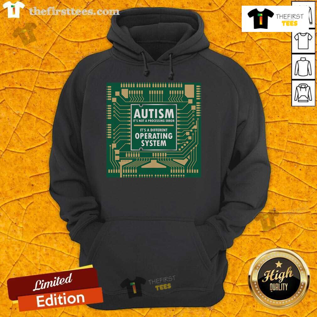 Cozy hoodie featuring a colorful autistic puzzle design with 'Top Autism Not Error' text for awareness and style.