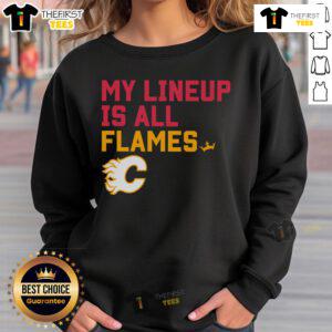 Alt Text: Top Calgary Flames My Lineup Sweatshirt featuring team logo and vibrant colors for ultimate fan style.