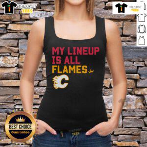 Stylish Top Calgary Flames My Lineup Tank Top featuring team colors and logo, perfect for fans and summer wear.