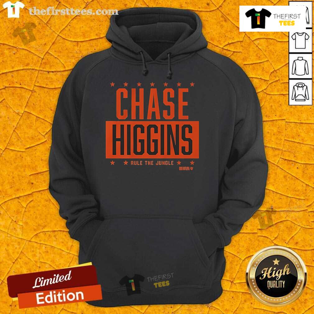 Top Chase Higgins Rule the Jungle Hoodie featuring a vibrant jungle-themed design and comfortable fit for casual wear.