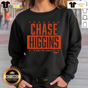 Top Chase Higgins Rule The Jungle sweatshirt featuring a bold graphic design, perfect for casual wear and jungle adventures.