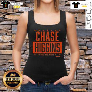 Alt Text: Top Chase Higgins Rule the Jungle tank top featuring a vibrant jungle print, perfect for summer fashion.