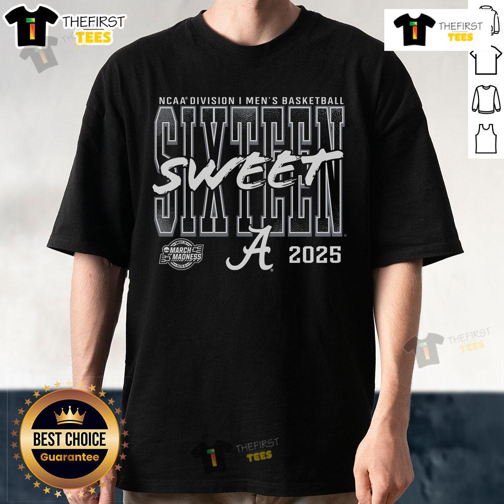 Top Crimson Alabama Crimson Tide 2025 NCAA Men's Basketball Tournament Sweet 16 T-Shirt showcasing team spirit.