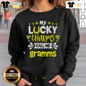 Alt Text: Cozy 'Call Me Gramms' St. Patrick's Day sweatshirt featuring festive green design and playful text for holiday celebrations.