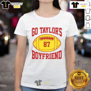 Alt Text: Hot Go Taylors Boyfriend 87 Football Ladies Tee in stylish design, perfect for game day or casual wear.