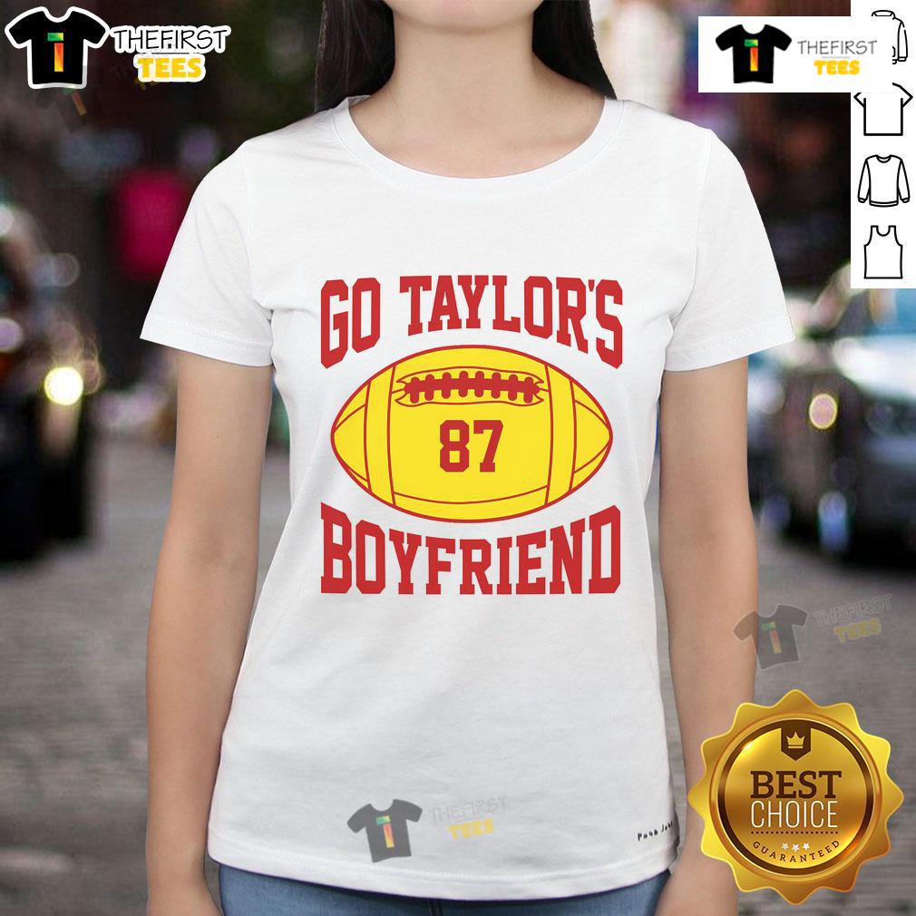 Alt Text: Hot Go Taylors Boyfriend 87 Football Ladies Tee in stylish design, perfect for game day or casual wear.