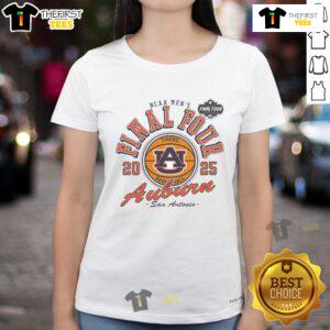 Alt Text: Official Auburn Tigers 2025 Final Four vintage basketball ladies tee featuring classic team colors and logo.