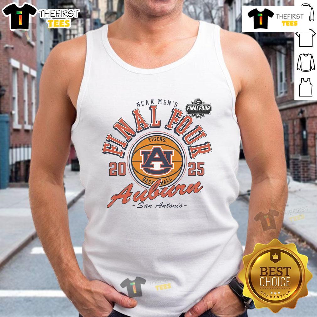 Official Auburn Tigers 2025 Final Four vintage basketball tank top featuring team logo and stylish design.