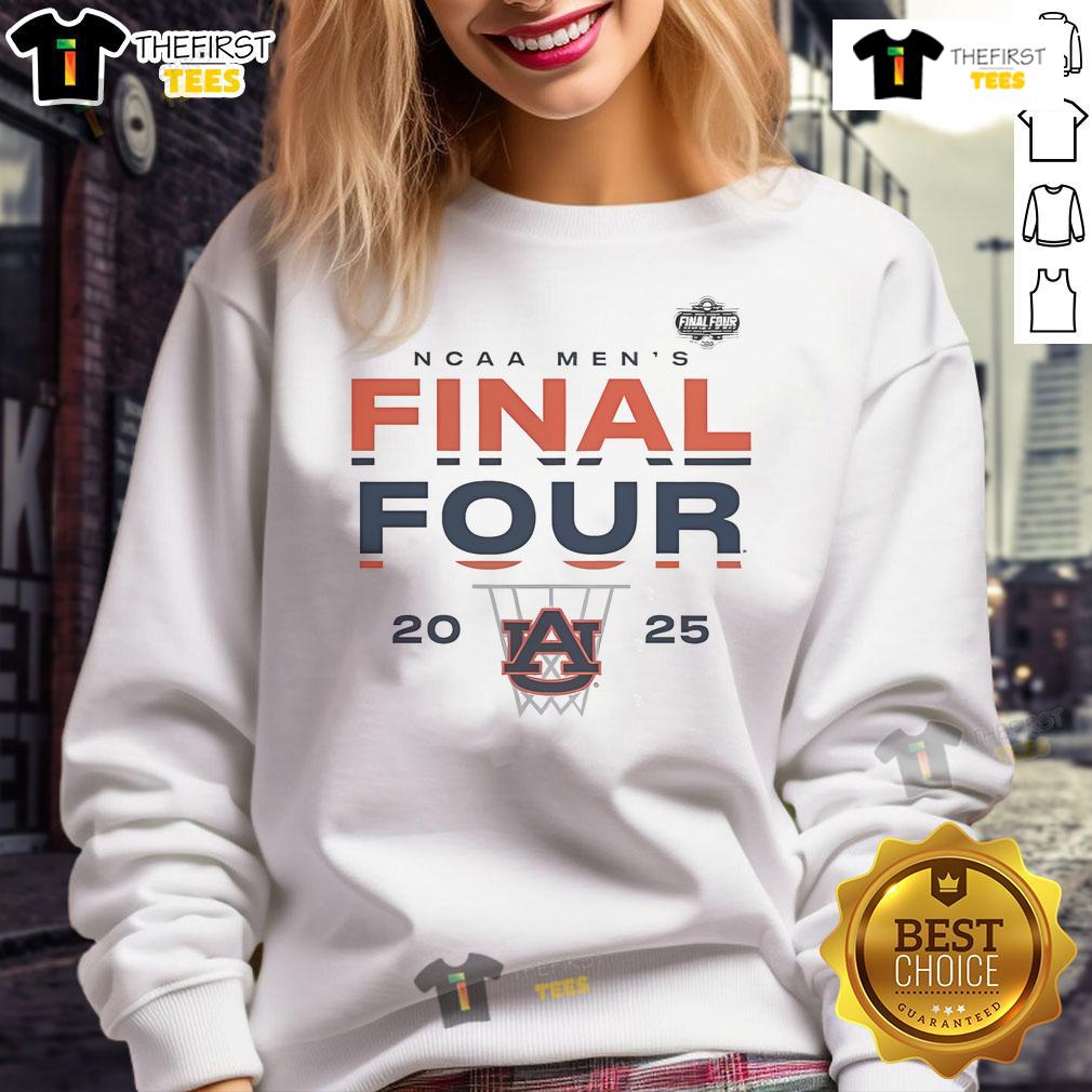 Official Auburn Tigers 2025 NCAA Men's Basketball Tournament March Madness Final Four lay-up sweatshirt design.