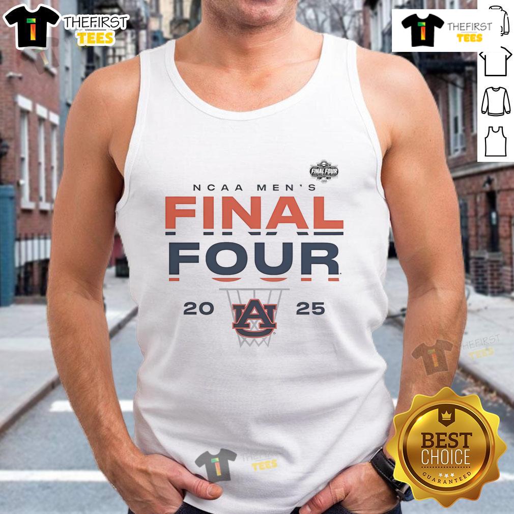 Official Auburn Tigers 2025 NCAA Men's Basketball Tournament March Madness Final Four lay-up tank top in vibrant colors.