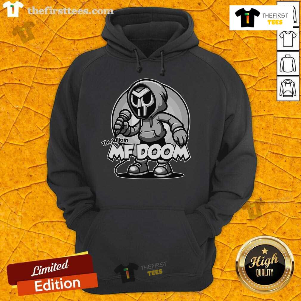 Premium MF Doom The Villain Hoodie featuring iconic artwork and a stylish design for fans of hip-hop fashion.