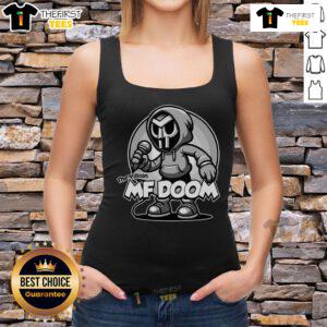 Premium MF Doom The Villain Tank Top featuring iconic graphic design, perfect for fans of hip-hop and streetwear style.