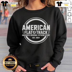 Cozy Top American Flat Track Est. 1954 sweatshirt featuring vintage design, perfect for motorsport enthusiasts.