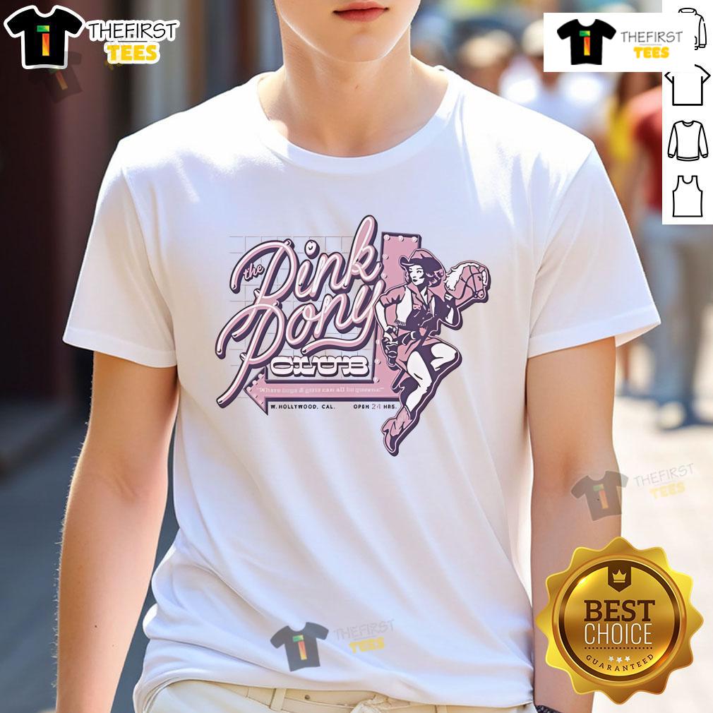 Hot The Pink Pony Club Hollywood Cowgirl T-Shirt featuring a stylish design for trendy cowgirl fashion lovers.