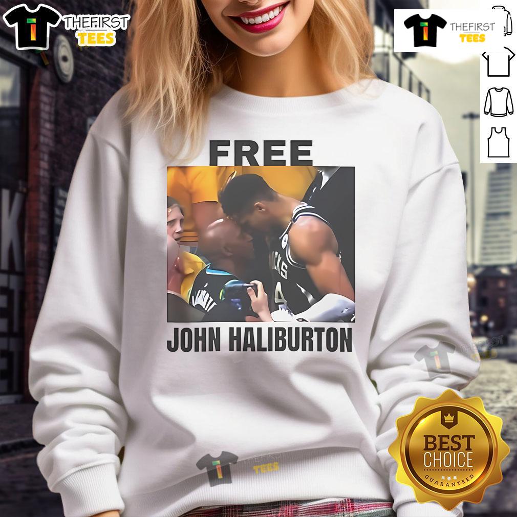 Stylish Nice Free John Haliburton sweatshirt in a casual setting, perfect for cozy, everyday wear.