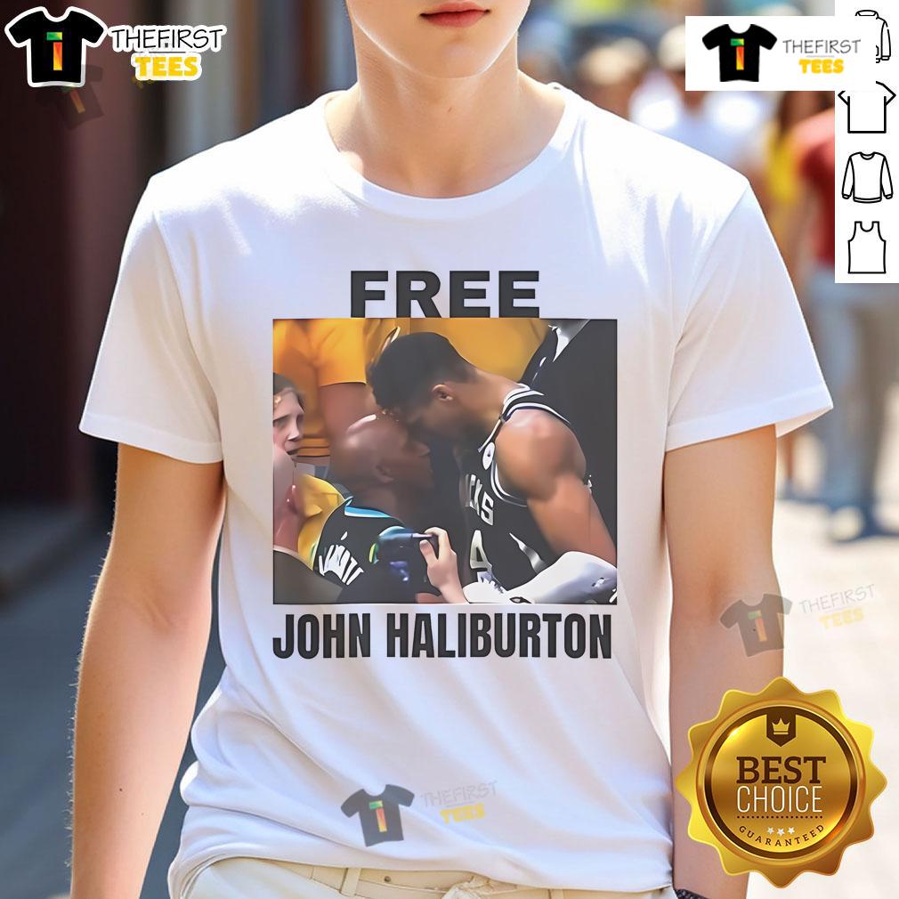 Stylish Nice Free John Haliburton T-Shirt featuring a unique design in vibrant colors, perfect for casual wear.