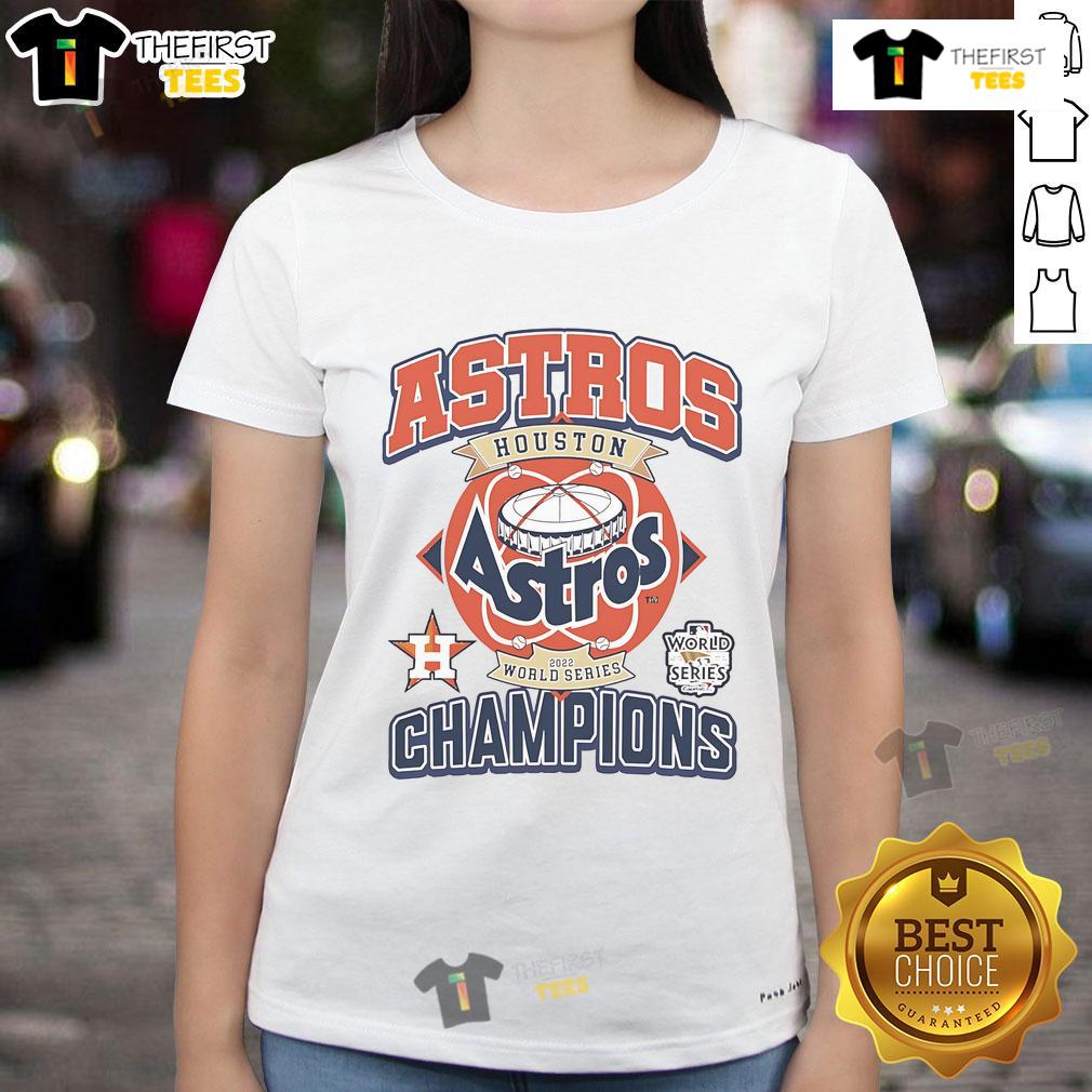Stylish Houston Astros ladies tee with 'You Only Live Once, Live It as an Astros Fan' slogan, perfect for game day.