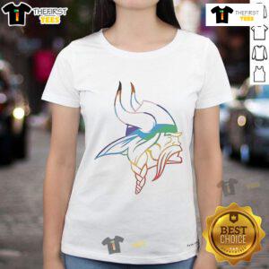 Nice Minnesota Vikings Logo Pride Ladies Tee featuring a vibrant design, perfect for fans showing team spirit.