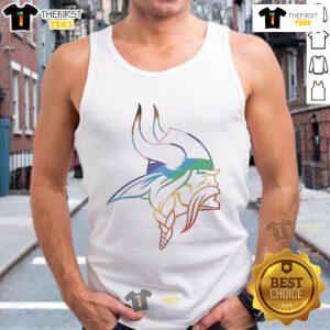 Nice Minnesota Vikings Logo Pride Tank Top featuring vibrant team colors and logo, perfect for fans and summer wear.