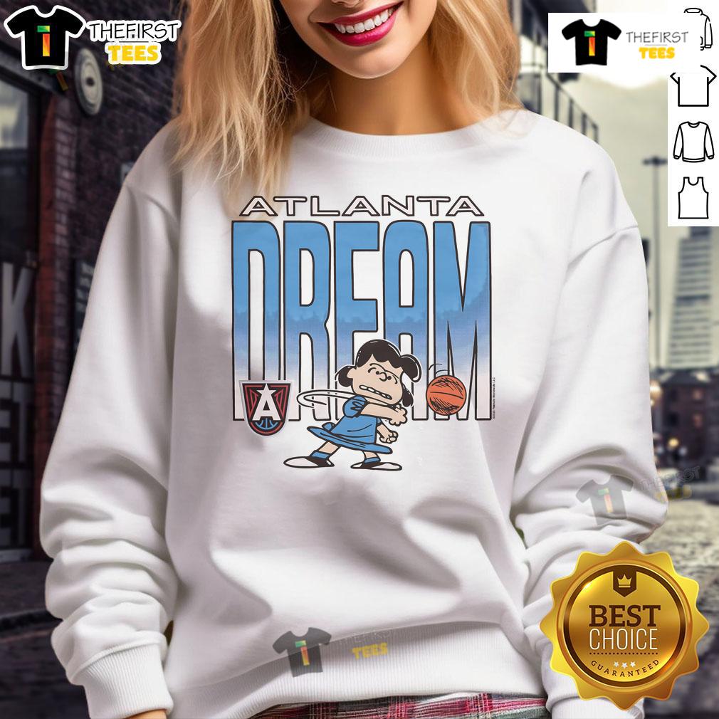 Nice Peanuts Lucy X Atlanta Dream sweatshirt featuring vibrant colors and a stylish design, perfect for fans and casual wear.