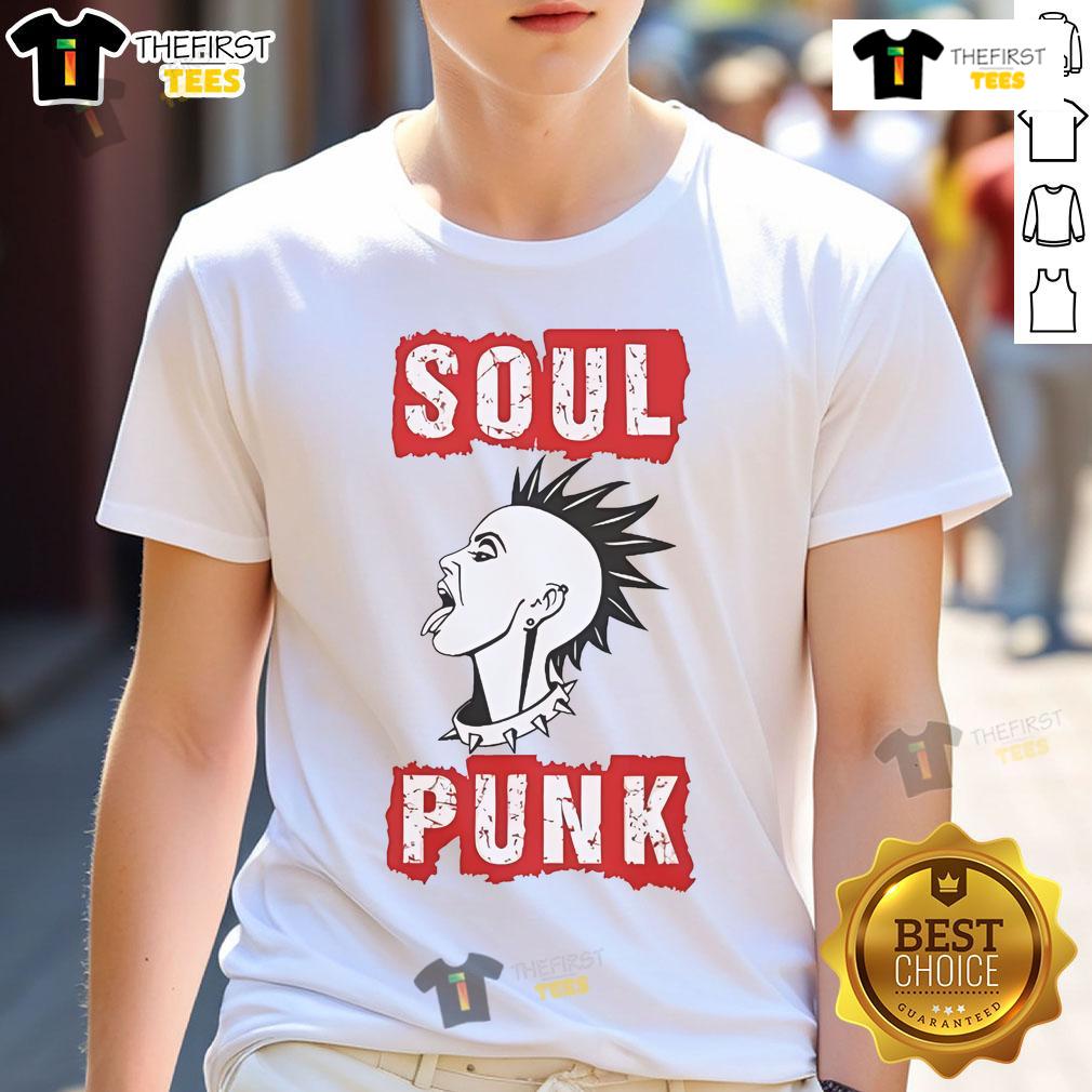 Alt Text: Nice Soul Punk Girl Head T-Shirt featuring a vibrant graphic design and stylish fit for punk fashion lovers.