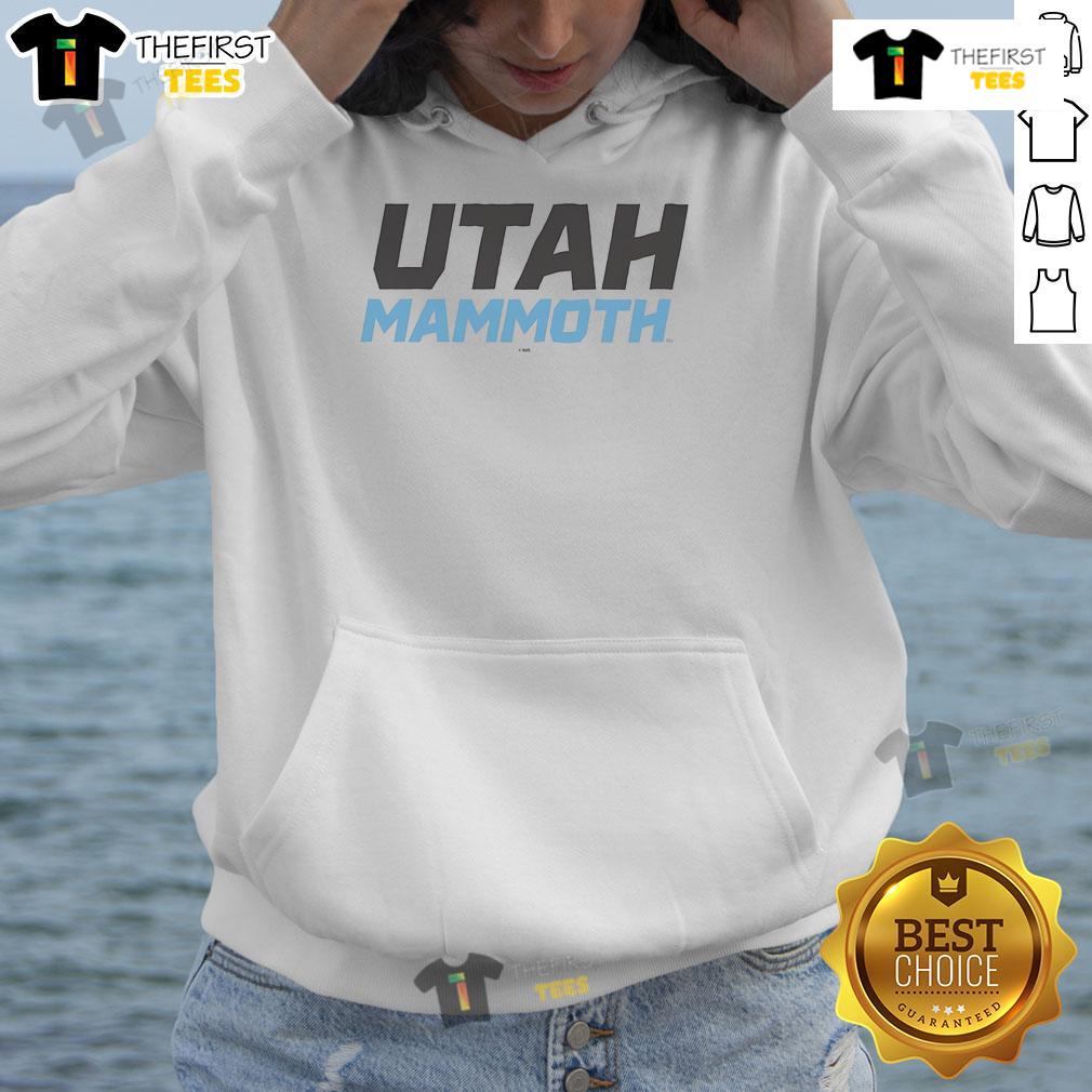 Alt Text: Nice Utah Mammoth Wordmark Logo Hoodie featuring a bold design perfect for casual wear and outdoor adventures.