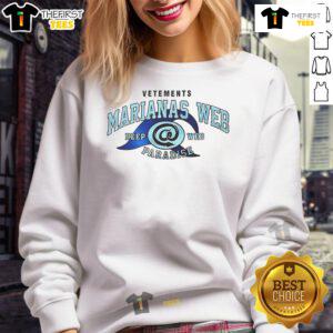 Nice Vetements Marianas Web Deep Web Paradise Sweatshirt in stylish design, perfect for streetwear enthusiasts.