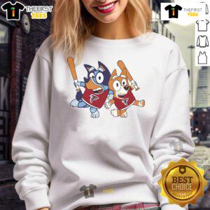 Official Bluey Atlanta Falcons Bluey Family Baseball Sweatshirt featuring vibrant team colors and cozy design.