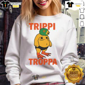 Official Crawly Goat Trippi Troppa Sweatshirt featuring a stylish design and vibrant colors, perfect for casual wear.