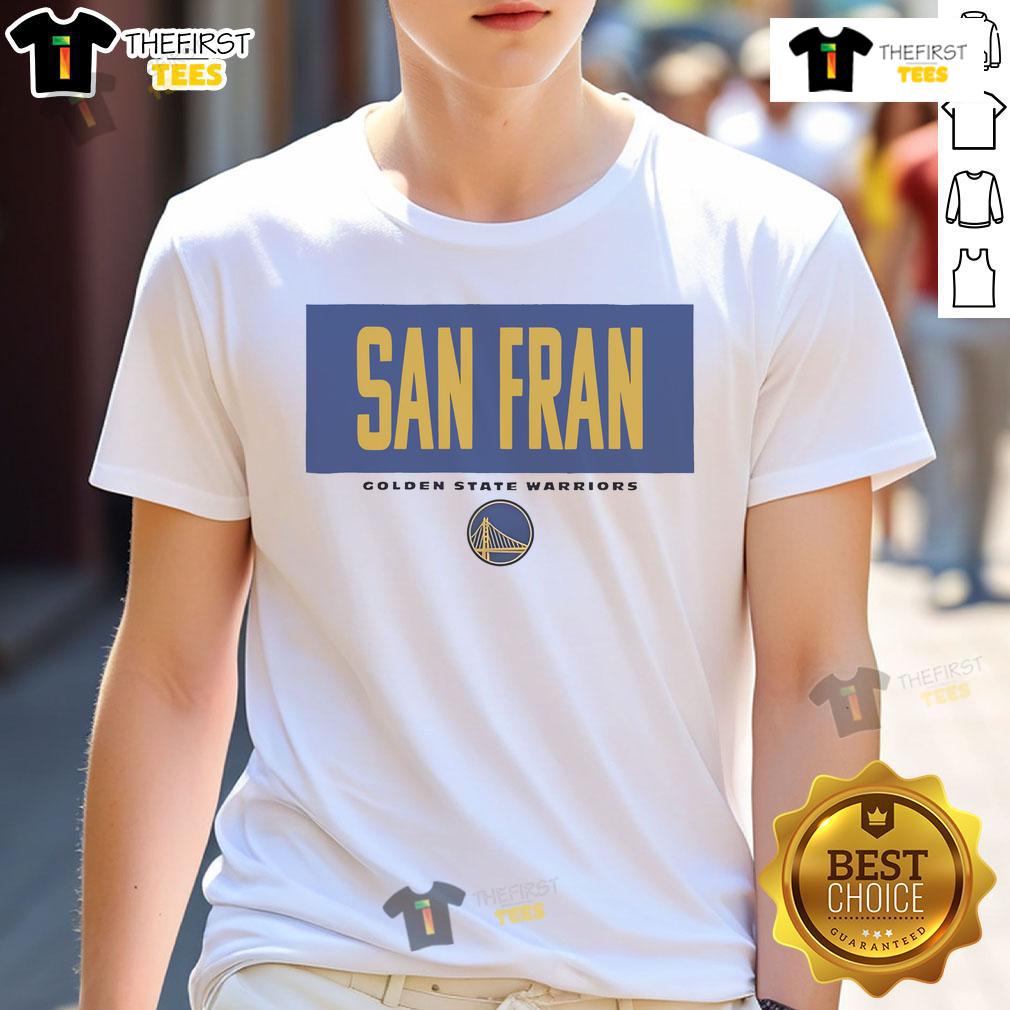 Official Golden State Warriors San Fran Crossbar T-Shirt featuring team colors and logo, perfect for fans and casual wear.