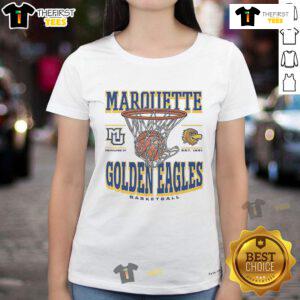 Official Marquette Golden Eagles Game Time Ladies Tee in navy blue, showcasing team pride for fans and supporters.