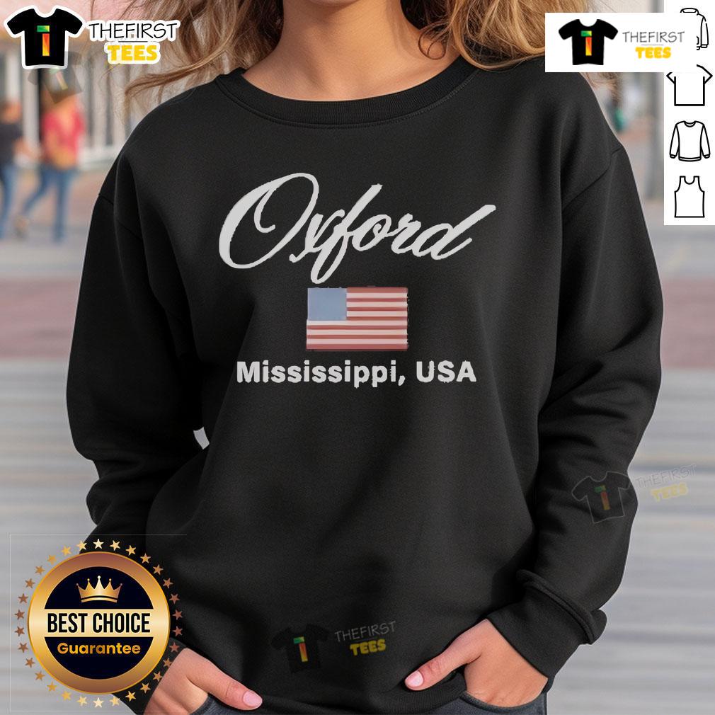 Vintage Ole Miss Oxford sweatshirt with embroidered flag design, perfect for fans and stylish casual wear.